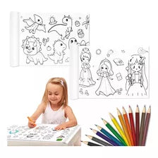Rollo Papel Infantil Colorear Pintar Dibujo
